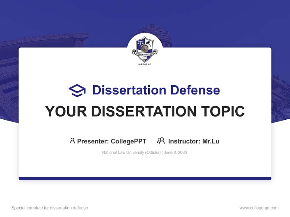 National Law University (Odisha) Graduation Thesis Defense PPT Template4:3 ratio PPT effect preview image7