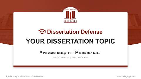 National Law University, Delhi Graduation Thesis Defense PPT Template