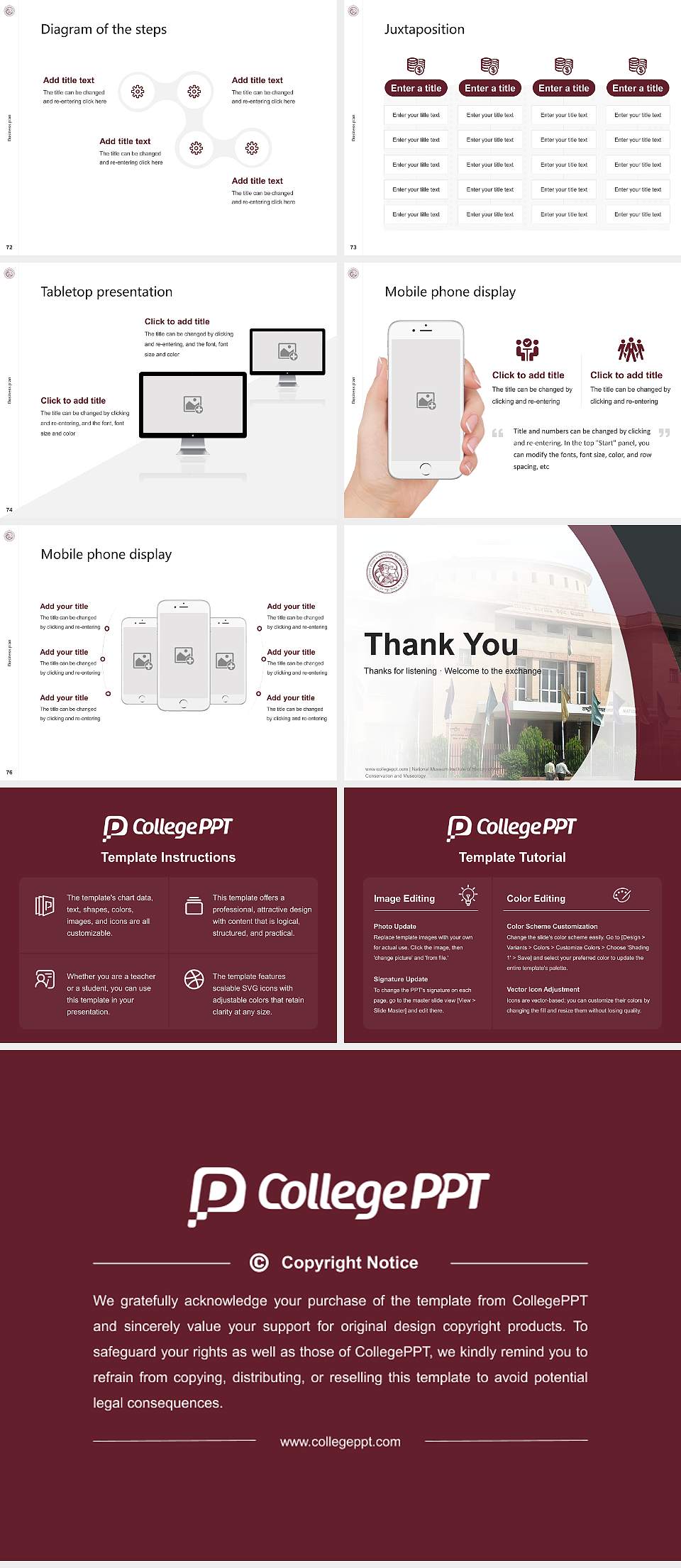 National Museum Institute of History of Art, Conservation and Museology Competition/Entrepreneurship Contest PPT Template4:3 ratio PPT effect preview image9