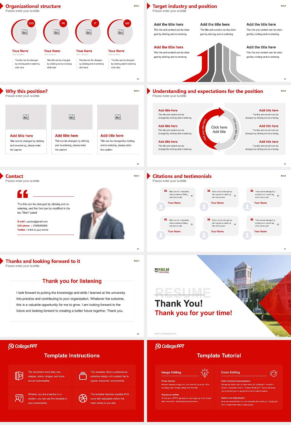 NIILM University Kaithal Resume PPT Template16:9 ratio PPT effect preview image4