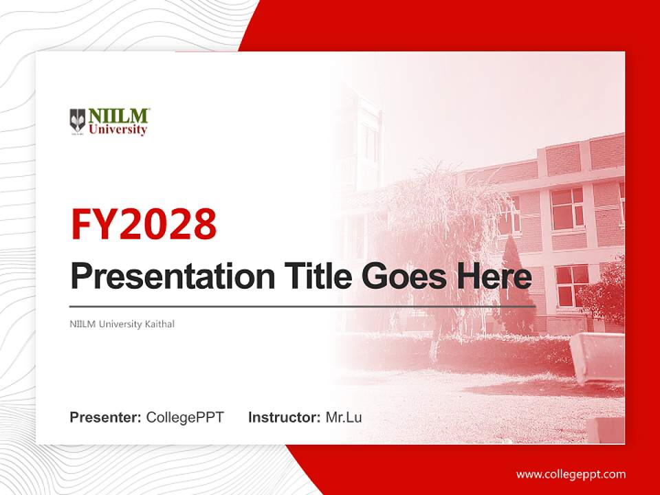 NIILM University Kaithal Academic Presentation/Research Findings Report PPT Template4:3 ratio PPT effect preview image5