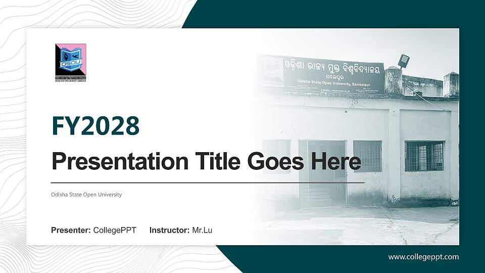 Odisha State Open University Academic Presentation/Research Findings Report PPT Template16:9 ratio PPT effect preview image