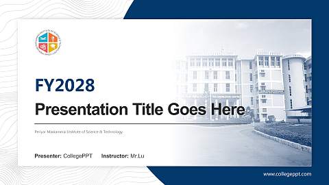 Periyar Maniammai Institute of Science & Technology Academic Presentation/Research Findings Report PPT Template