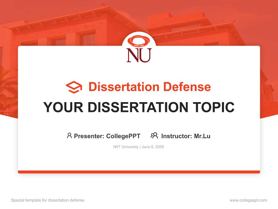 NIIT University Graduation Thesis Defense PPT Template4:3 ratio PPT effect preview image7
