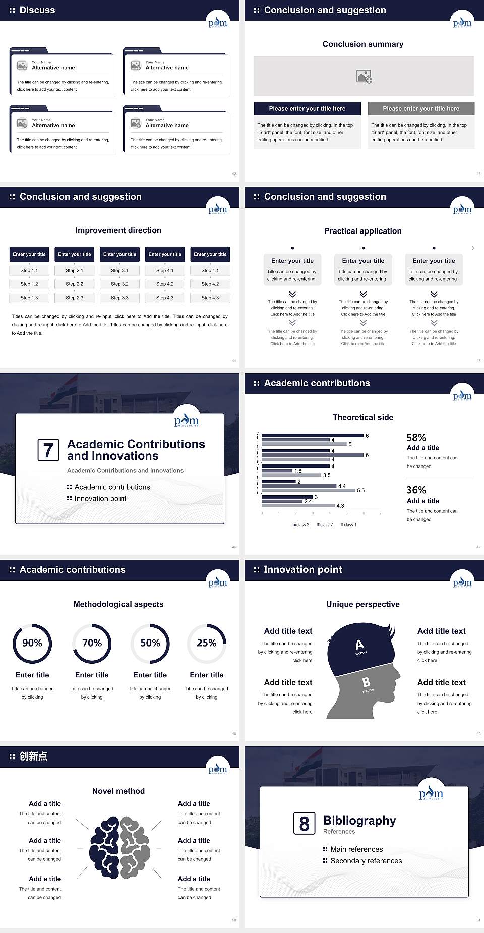 PDM University Graduation Thesis Defense PPT Template4:3 ratio PPT effect preview image6