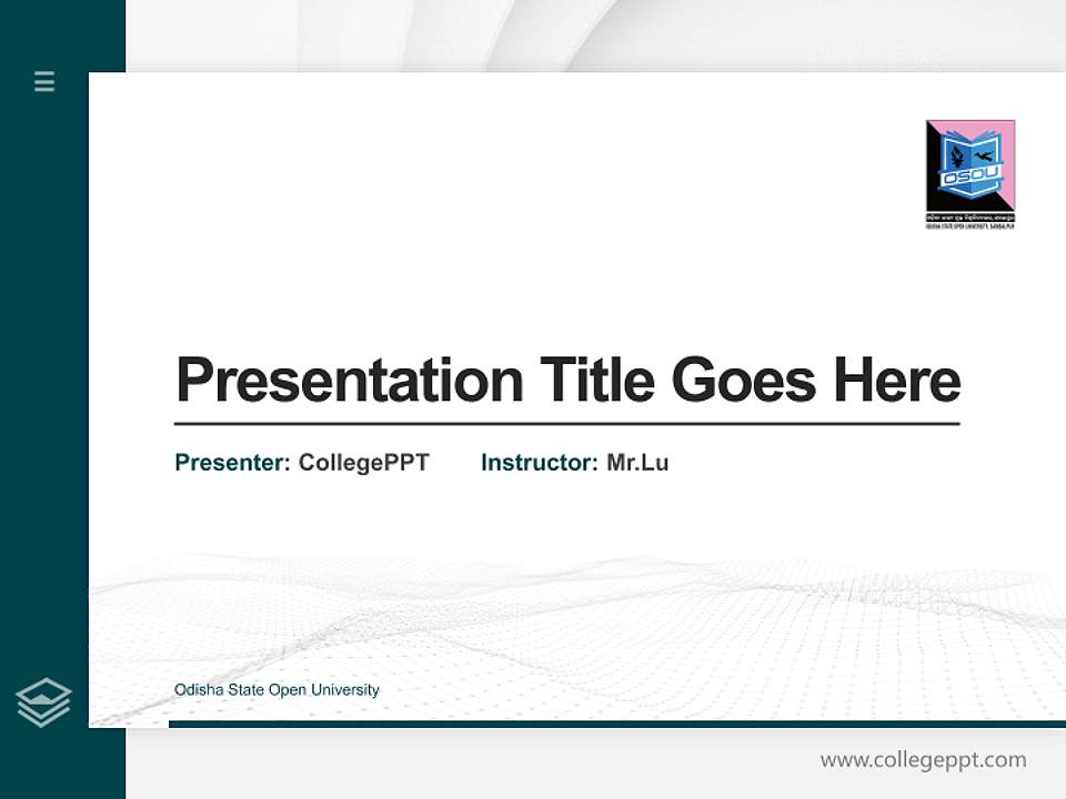 Odisha State Open University Thesis Proposal/Graduation Defense PPT Template4:3 ratio PPT effect preview image5