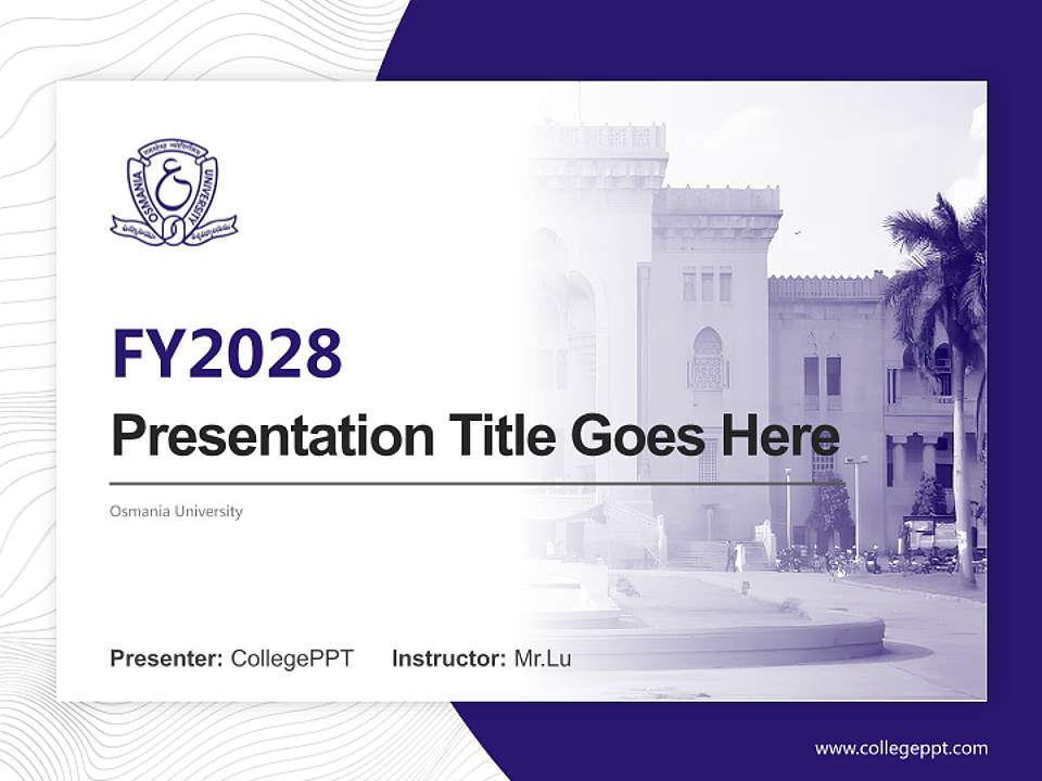 Osmania University Academic Presentation/Research Findings Report PPT Template4:3 ratio PPT effect preview image5