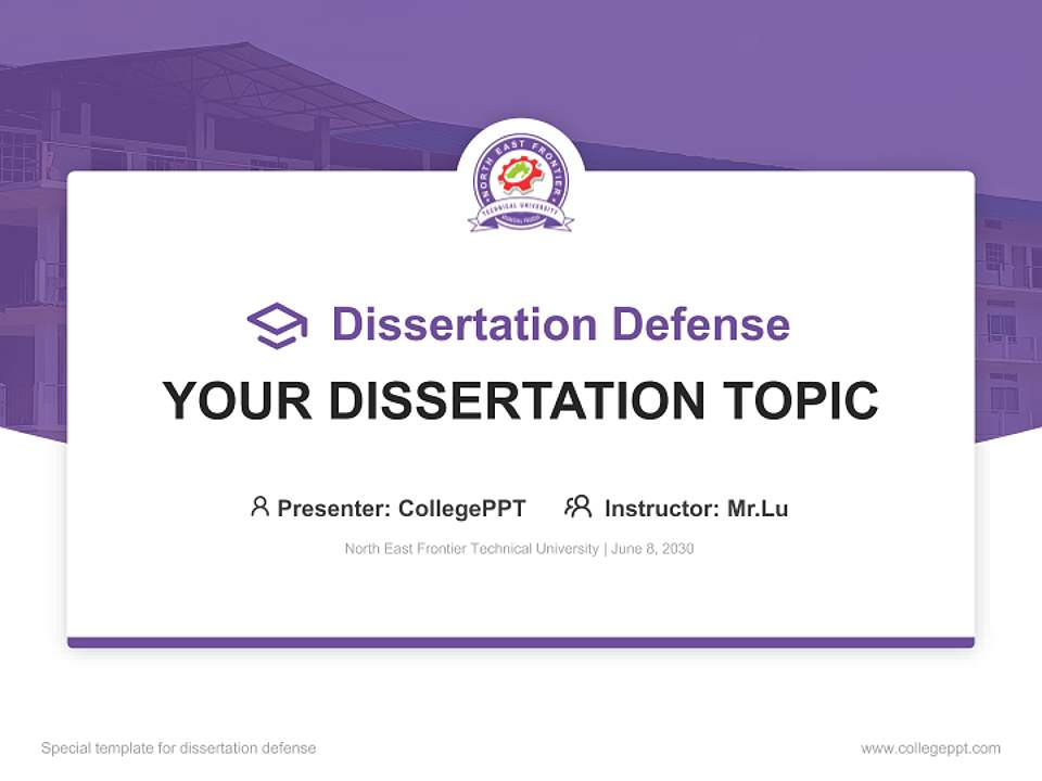 North East Frontier Technical University Graduation Thesis Defense PPT Template4:3 ratio PPT effect preview image7