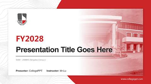 SVKM’s NMIMS（Bengaluru Campus） Academic Presentation/Research Findings Report PPT Template