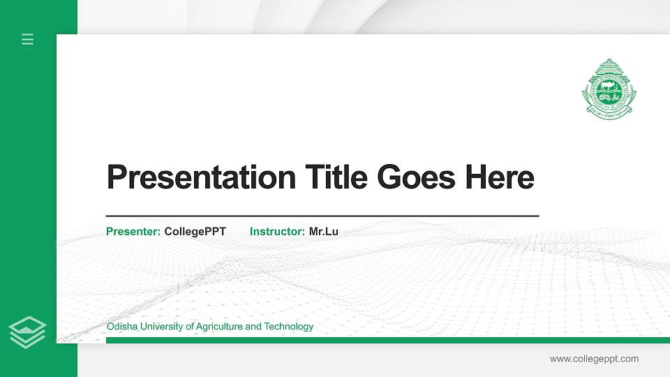 Odisha University of Agriculture and Technology Thesis Proposal/Graduation Defense PPT Template16:9 ratio PPT effect preview image