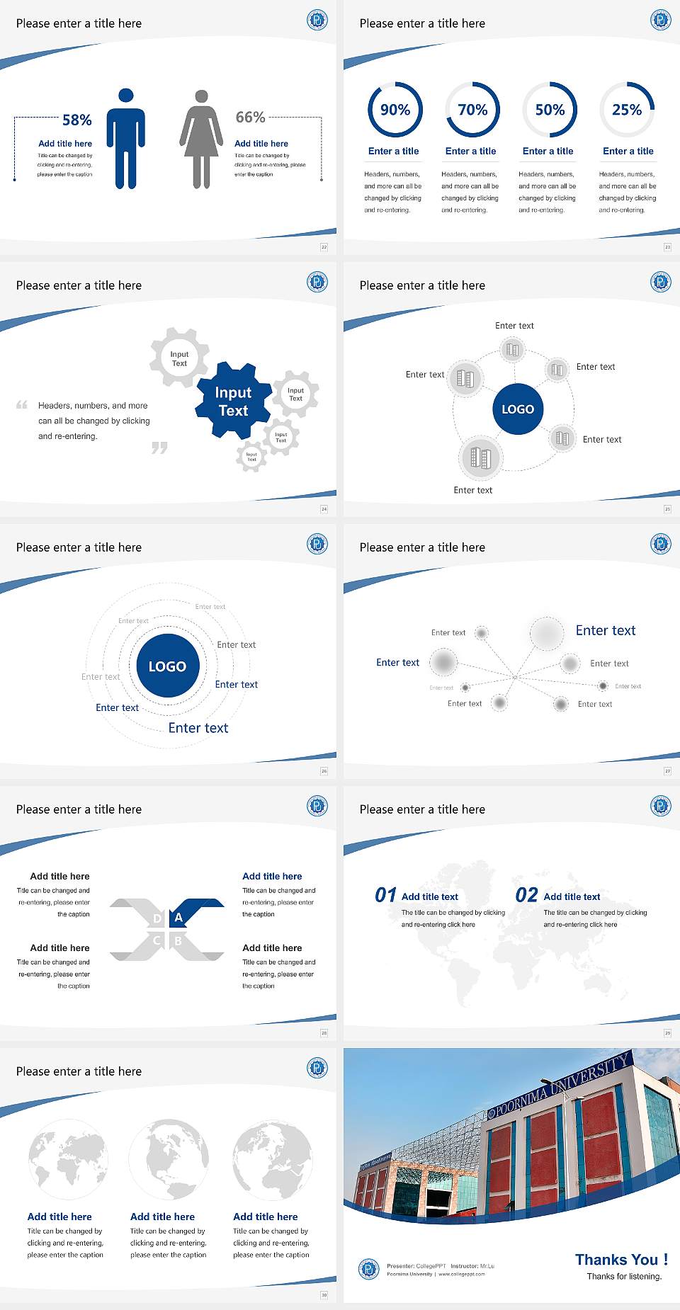 Poornima University Course/Courseware Creation PPT Template4:3 ratio PPT effect preview image4
