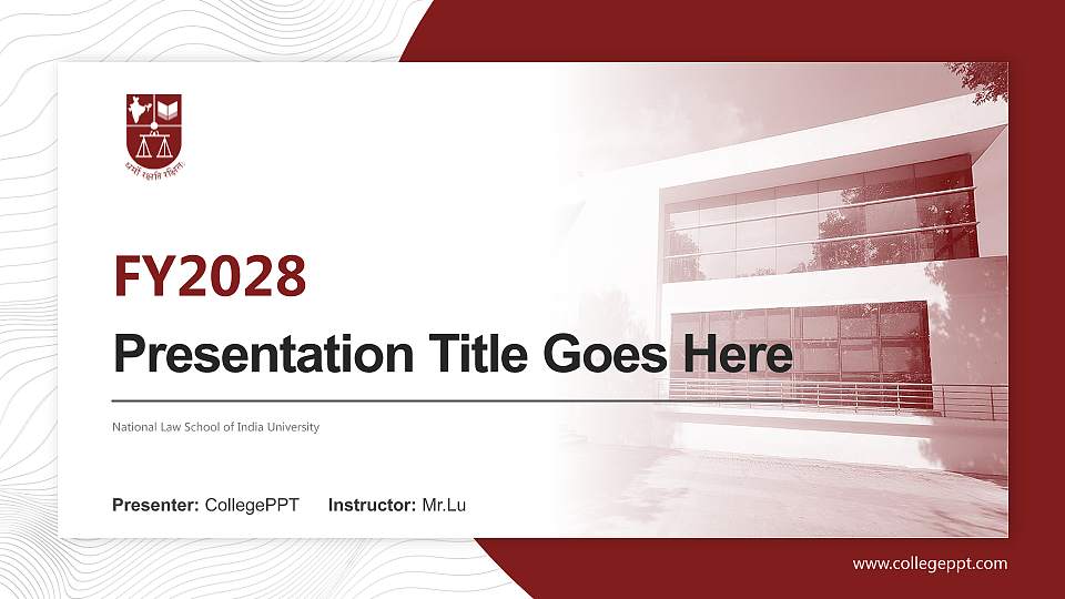 National Law School of India University Academic Presentation/Research Findings Report PPT Template16:9 ratio PPT effect preview image