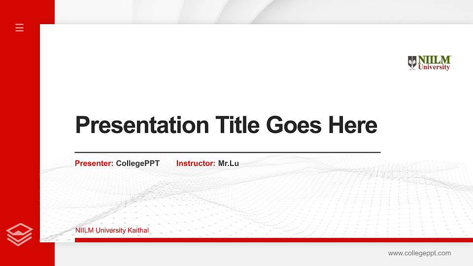 NIILM University Kaithal Thesis Proposal/Graduation Defense PPT Template16:9 ratio PPT effect preview image