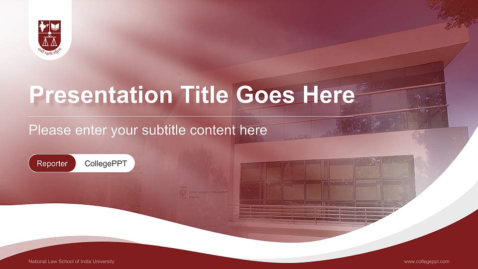 National Law School of India University Lecture Sharing and Networking Event PPT Template16:9 ratio PPT effect preview image