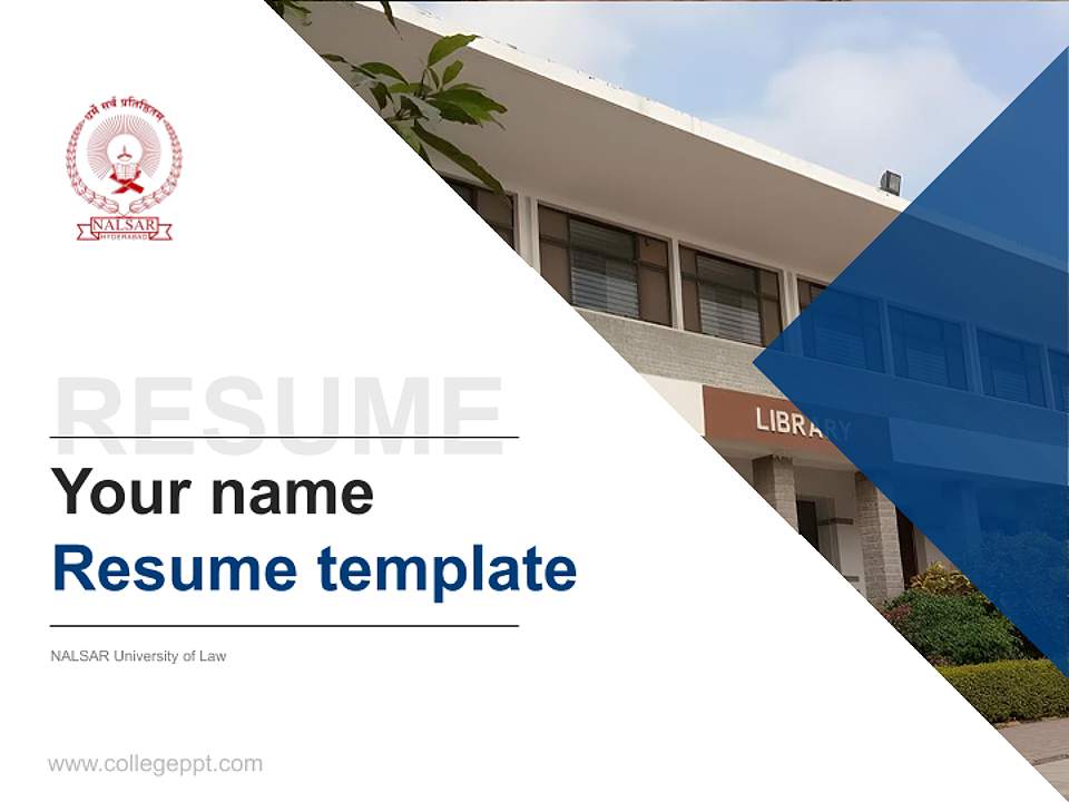 NALSAR University of Law Resume PPT Template4:3 ratio PPT effect preview image5
