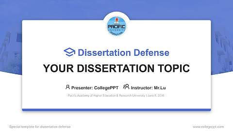 Pacific Academy of Higher Education & Research University Graduation Thesis Defense PPT Template