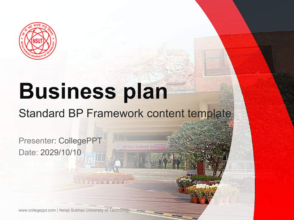 Netaji Subhas University of Technology Competition/Entrepreneurship Contest PPT Template4:3 ratio PPT effect preview image9