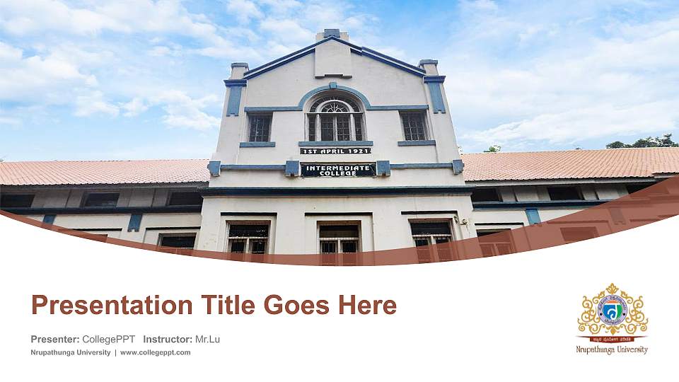 Nrupathunga University Course/Courseware Creation PPT Template16:9 ratio PPT effect preview image