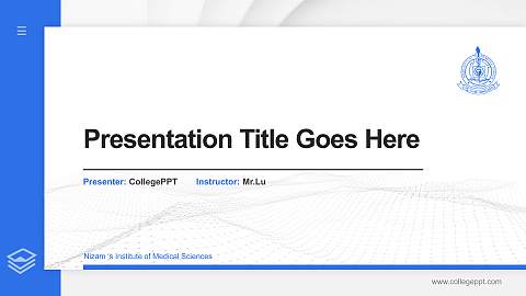 Nizam ‘s Institute of Medical Sciences Thesis Proposal/Graduation Defense PPT Template