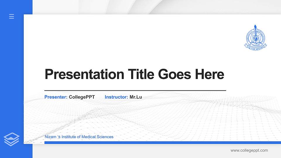Nizam ‘s Institute of Medical Sciences Thesis Proposal/Graduation Defense PPT Template16:9 ratio PPT effect preview image