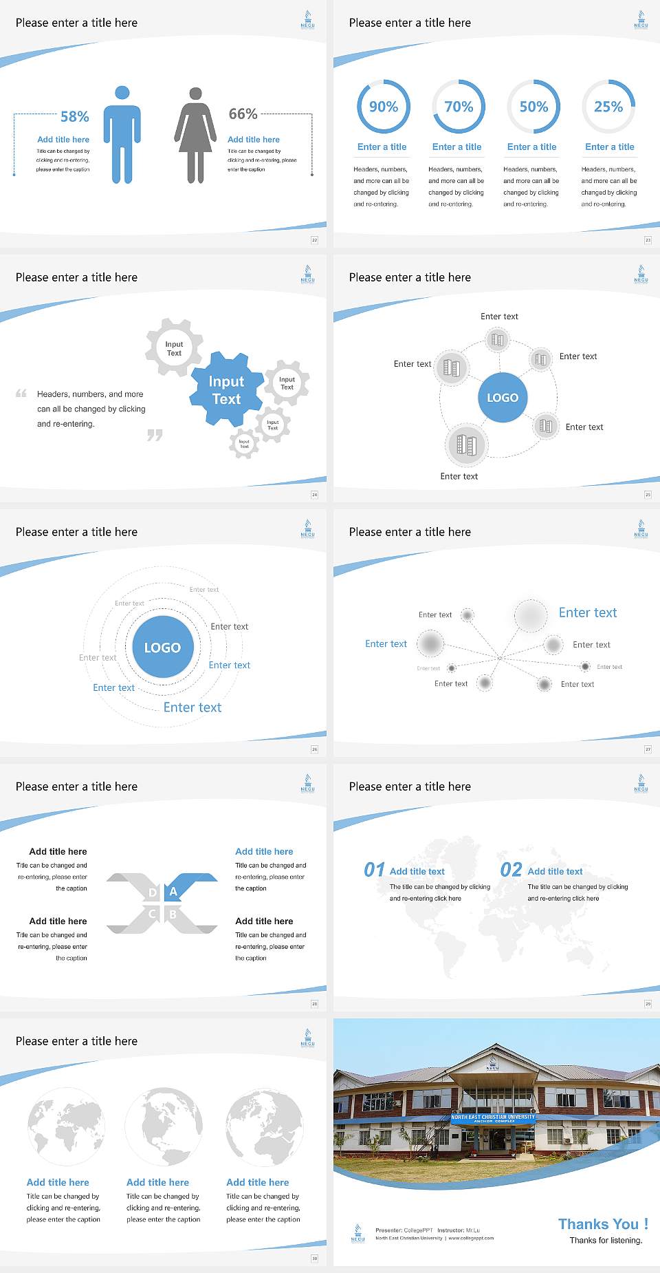 North East Christian University Course/Courseware Creation PPT Template4:3 ratio PPT effect preview image4