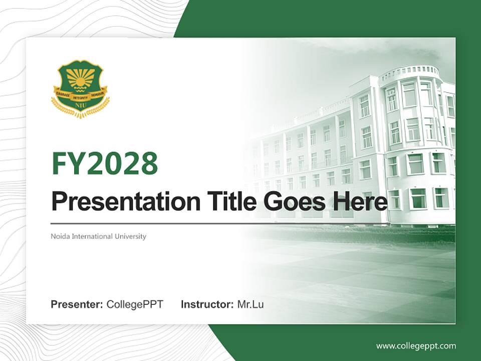 Noida International University Academic Presentation/Research Findings Report PPT Template4:3 ratio PPT effect preview image5