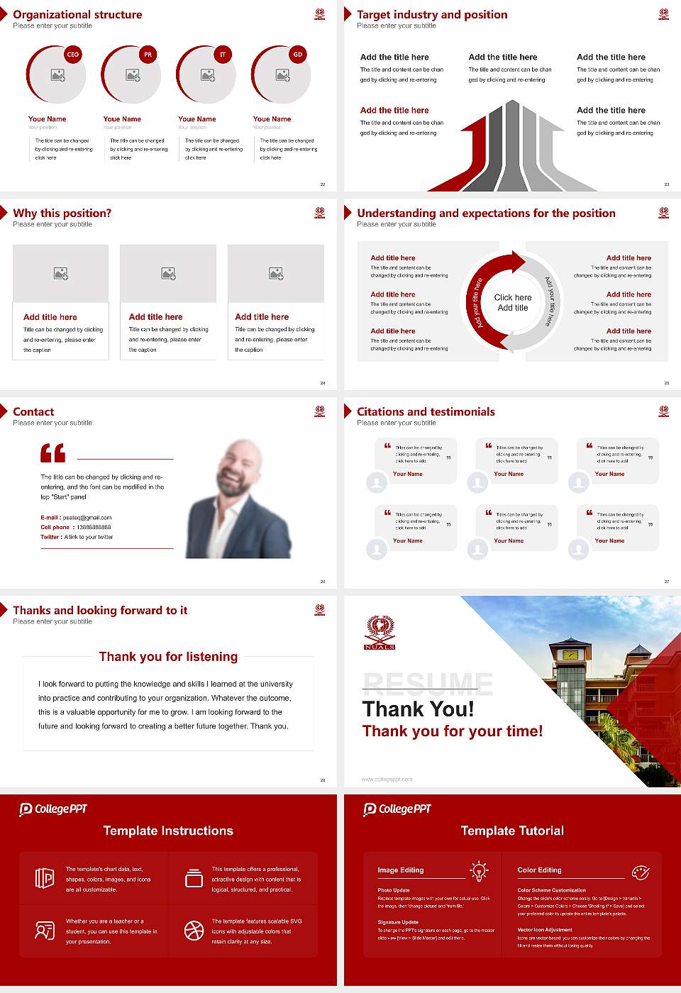 National University of Advanced Legal Studies Resume PPT Template16:9 ratio PPT effect preview image4