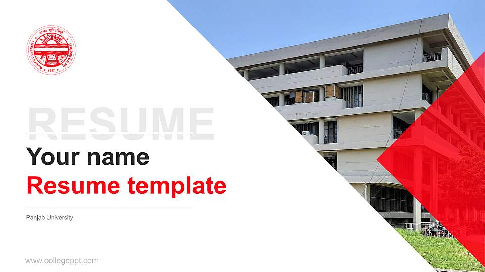 Panjab University Resume PPT Template16:9 ratio PPT effect preview image