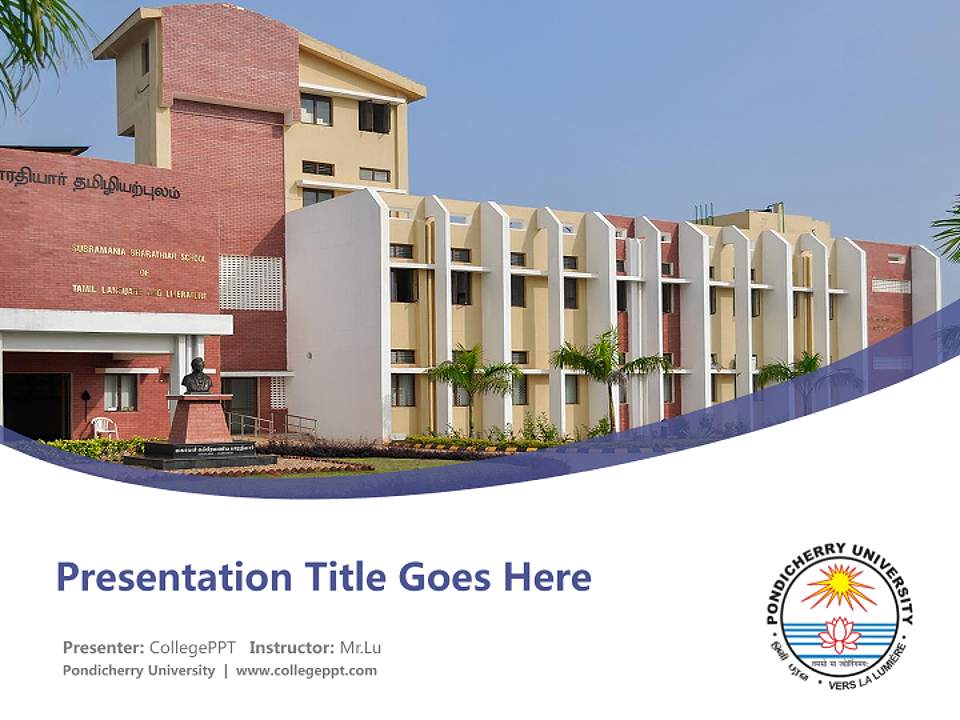 Pondicherry University Course/Courseware Creation PPT Template4:3 ratio PPT effect preview image5