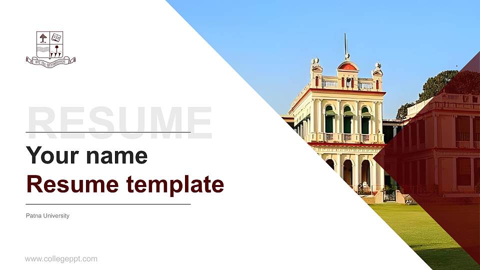 Patna University Resume PPT Template16:9 ratio PPT effect preview image