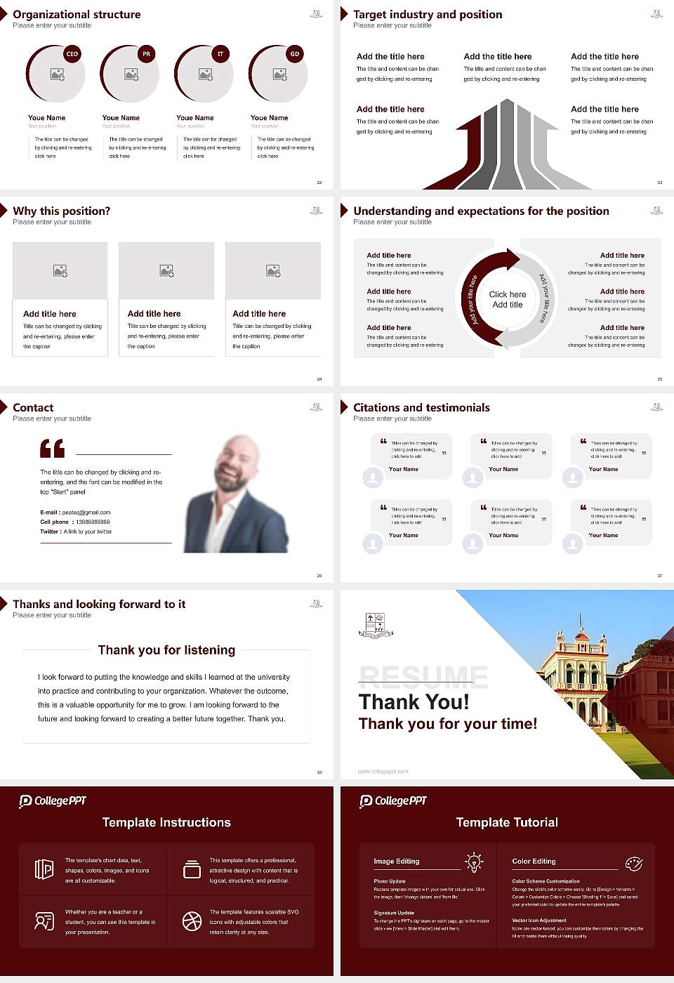 Patna University Resume PPT Template16:9 ratio PPT effect preview image4