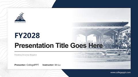 Presidency University, Bangalore Academic Presentation/Research Findings Report PPT Template