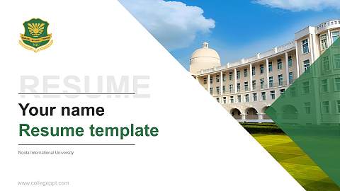 Noida International University Resume PPT Template