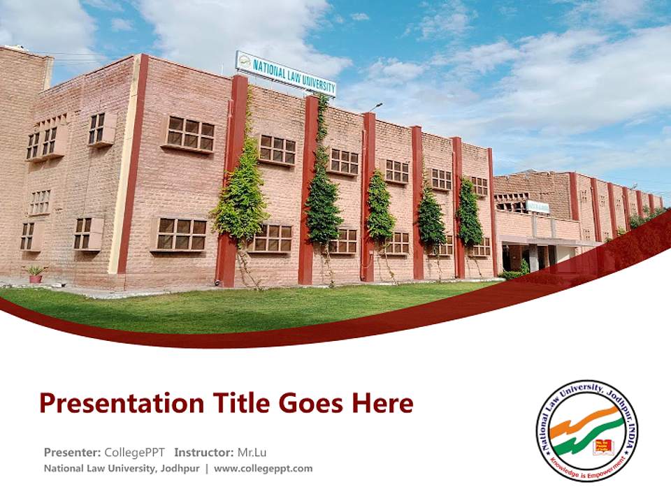 National Law University, Jodhpur Course/Courseware Creation PPT Template4:3 ratio PPT effect preview image5