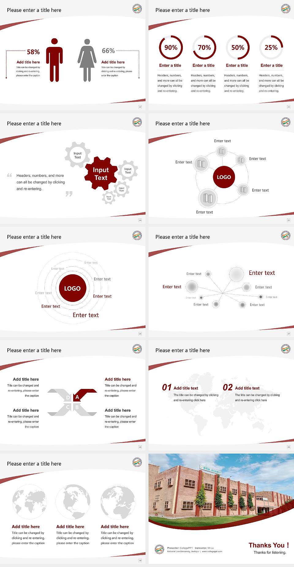 National Law University, Jodhpur Course/Courseware Creation PPT Template4:3 ratio PPT effect preview image4