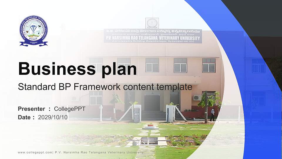 P.V. Narsimha Rao Telangana Veterinary University Competition/Entrepreneurship Contest PPT Template16:9 ratio PPT effect preview image