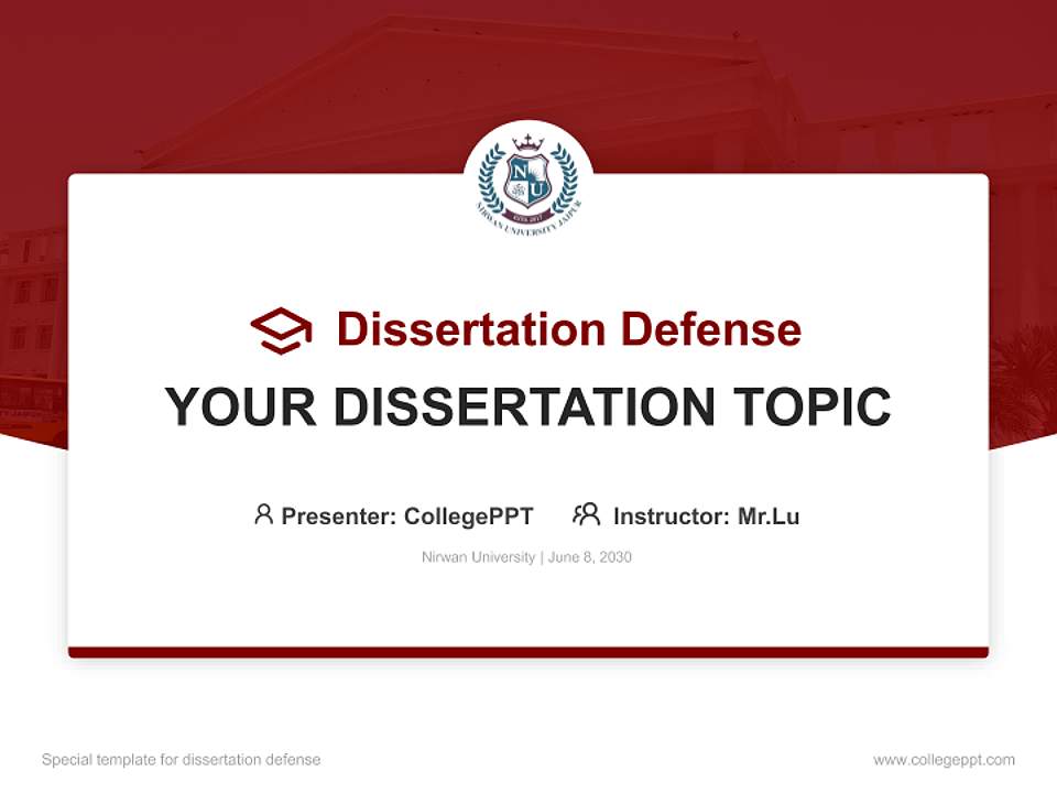 Nirwan University Graduation Thesis Defense PPT Template4:3 ratio PPT effect preview image7