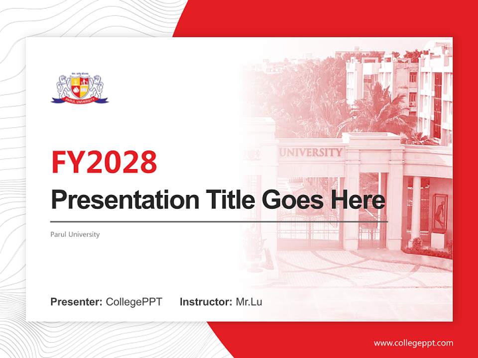 Parul University Academic Presentation/Research Findings Report PPT Template4:3 ratio PPT effect preview image5