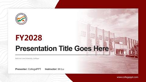 National Law University, Jodhpur Academic Presentation/Research Findings Report PPT Template