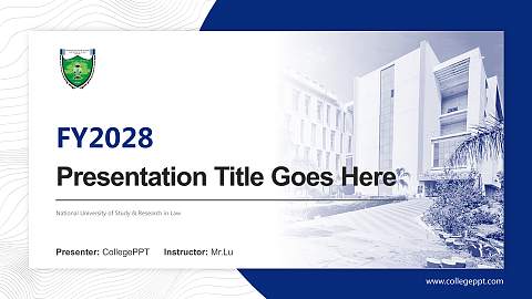 National University of Study & Research in Law Academic Presentation/Research Findings Report PPT Template