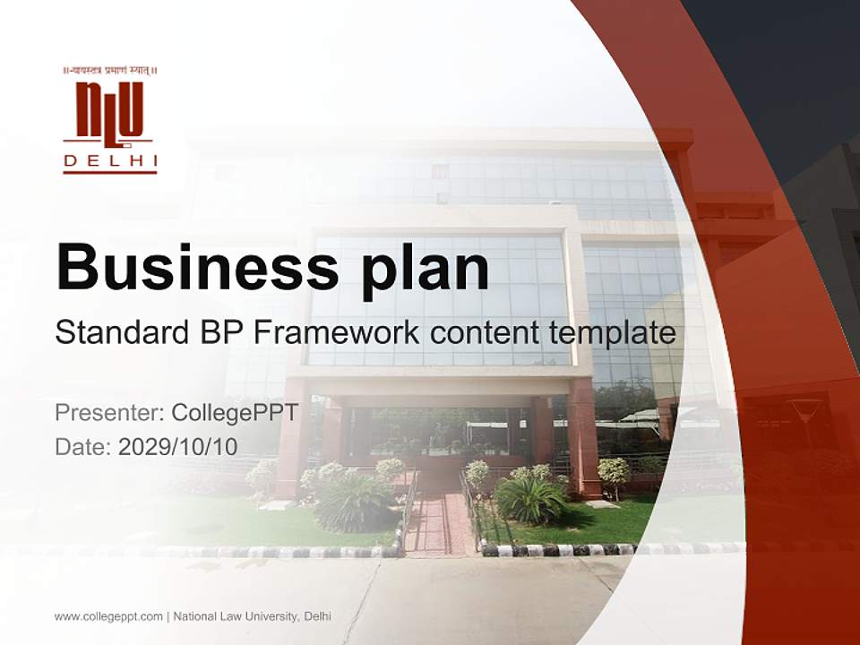 National Law University, Delhi Competition/Entrepreneurship Contest PPT Template4:3 ratio PPT effect preview image9