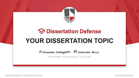 SVKM’s NMIMS-（Hyderabad Campus） Graduation Thesis Defense PPT Template