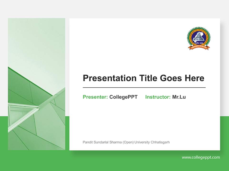 Pandit Sundarlal Sharma (Open) University Chhatisgarh General PPT Template4:3 ratio PPT effect preview image6