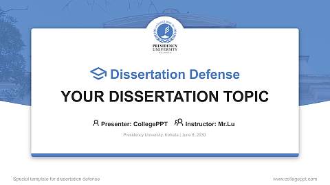 Presidency University, Kolkata Graduation Thesis Defense PPT Template