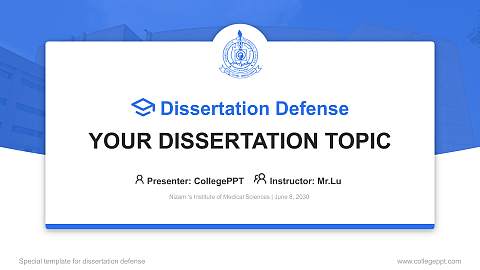 Nizam ‘s Institute of Medical Sciences Graduation Thesis Defense PPT Template