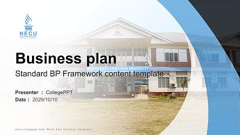 North East Christian University Competition/Entrepreneurship Contest PPT Template