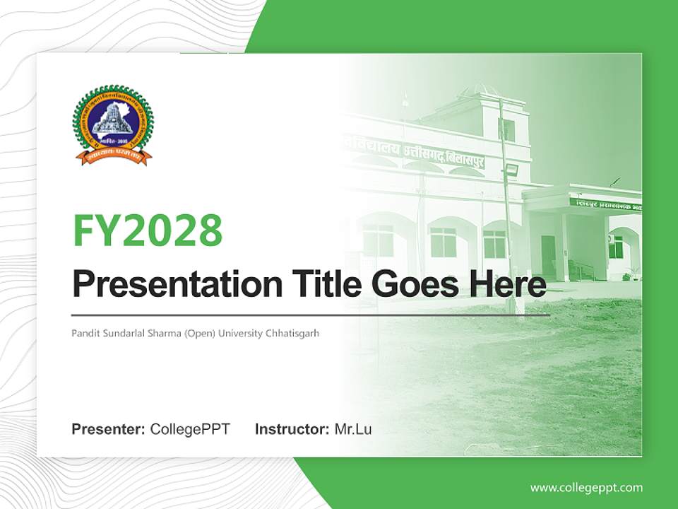 Pandit Sundarlal Sharma (Open) University Chhatisgarh Academic Presentation/Research Findings Report PPT Template4:3 ratio PPT effect preview image5