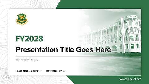 Noida International University Academic Presentation/Research Findings Report PPT Template