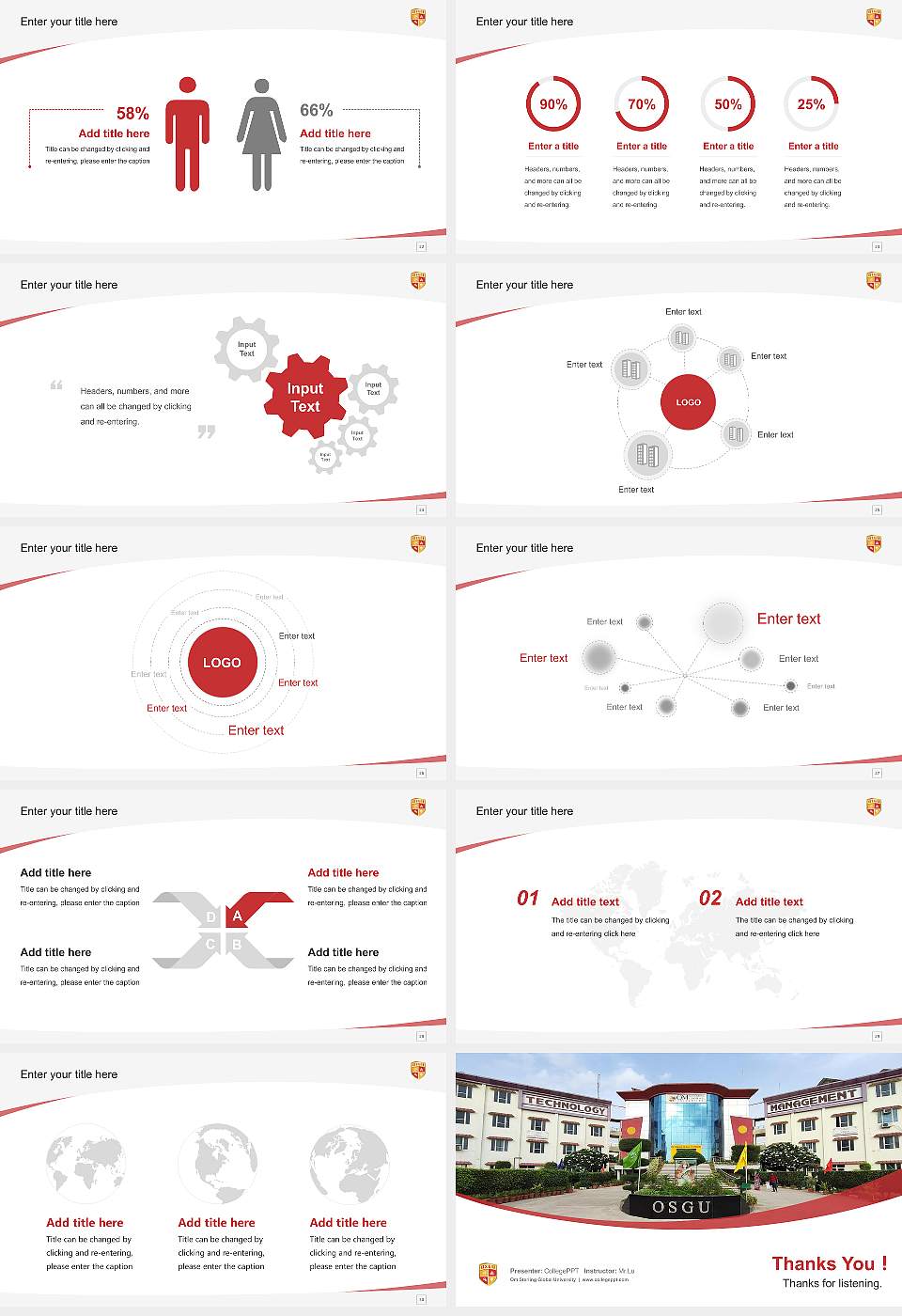 Om Sterling Global University Course/Courseware Creation PPT Template16:9 ratio PPT effect preview image4