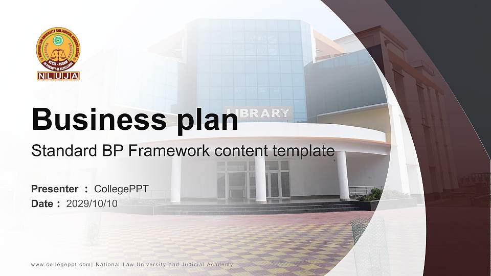 National Law University and Judicial Academy Competition/Entrepreneurship Contest PPT Template16:9 ratio PPT effect preview image